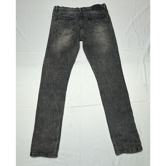Phat Farm Boys Black Skinny Fit Stretch Moto Denim Jeans - Size 16 (30x28.5) - Picture 2 of 9